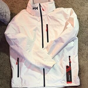 Helly Hansen White Performance Jacket with Red Accents